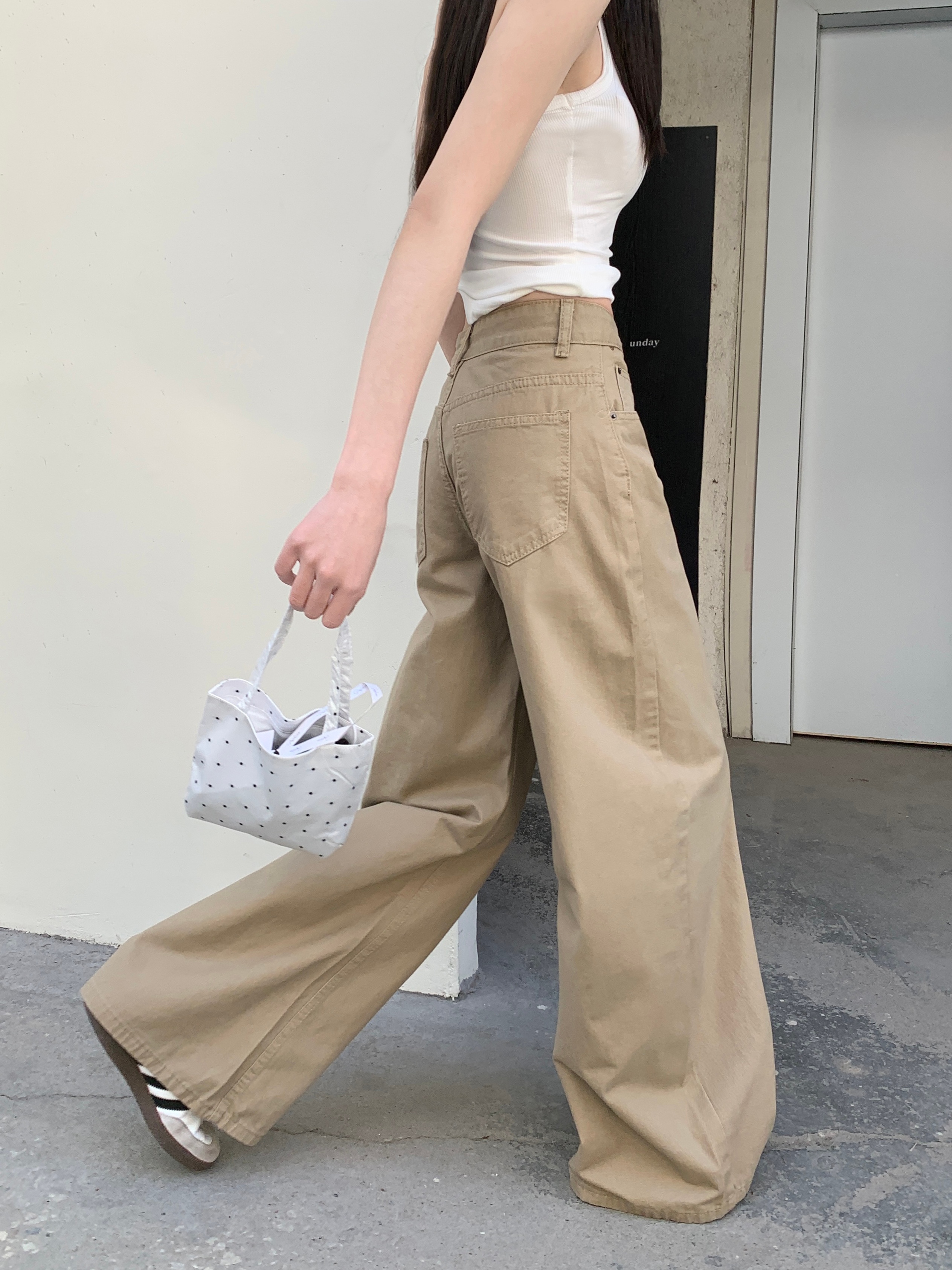 嘻哈美式潮牌牛仔褲女夏季高街vibe寬松闊腿休閑褲子