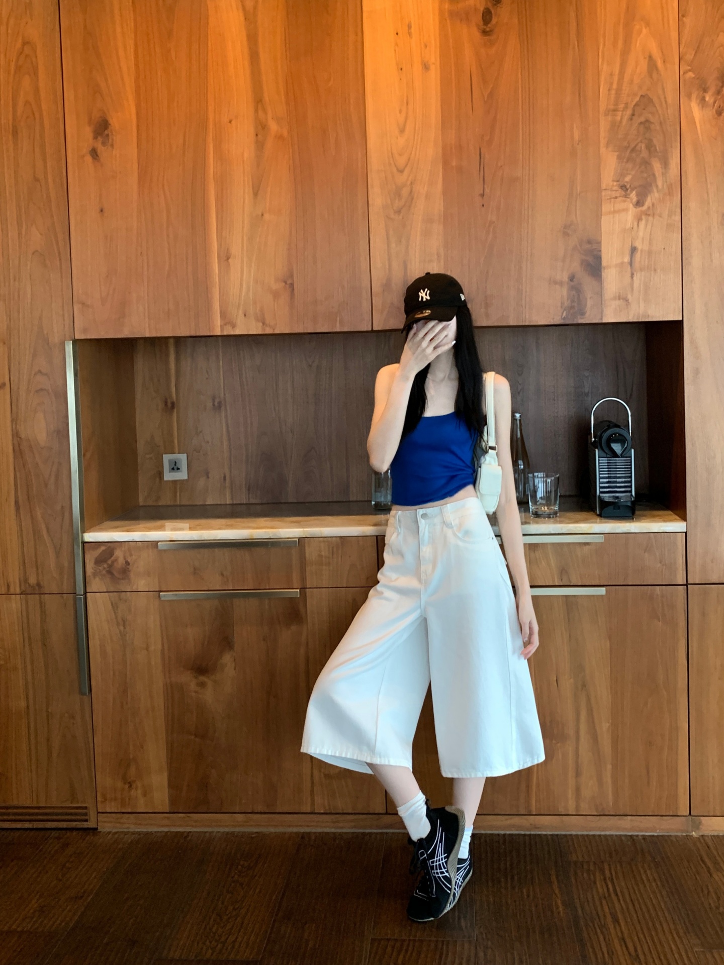十三行品質 美式高腰六分彎刀牛仔褲