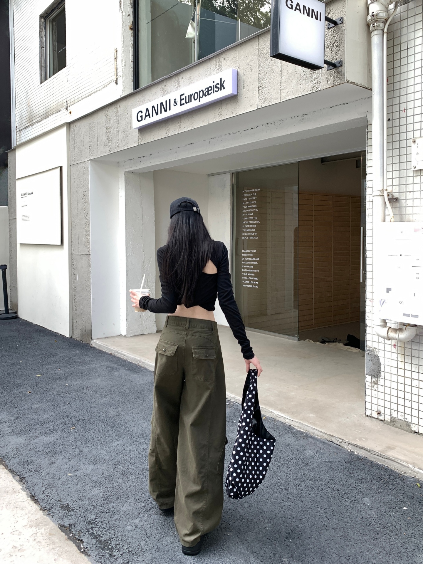 十三行品質 美式休閑闊腿直筒牛仔工裝褲