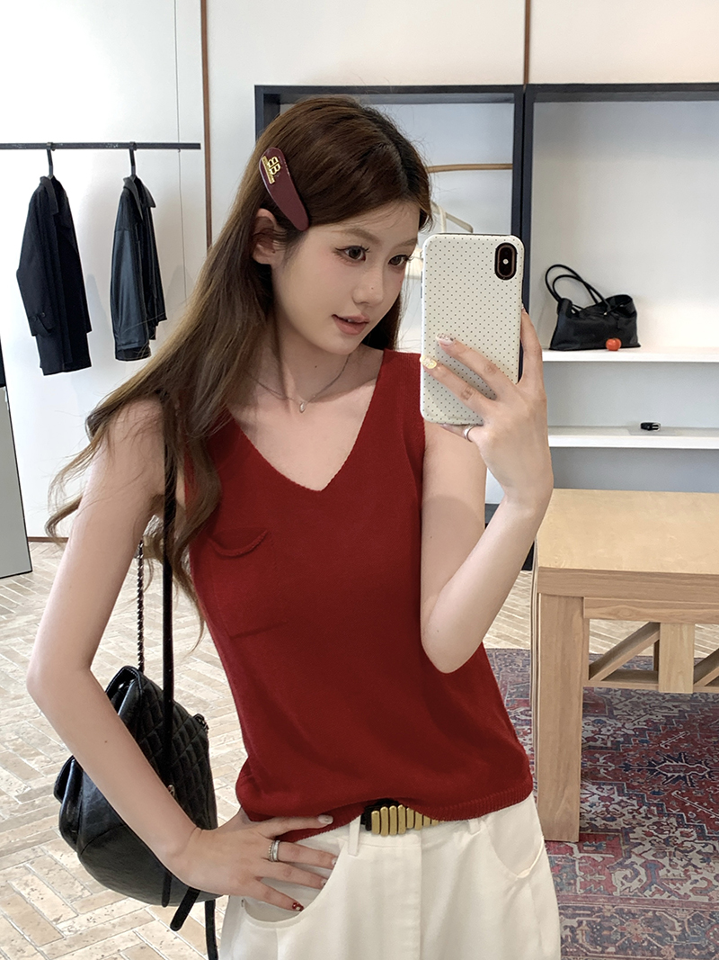 實拍~夏季韓系時尚潮流簡約休閑百搭修身顯瘦針織上衣背心吊帶女