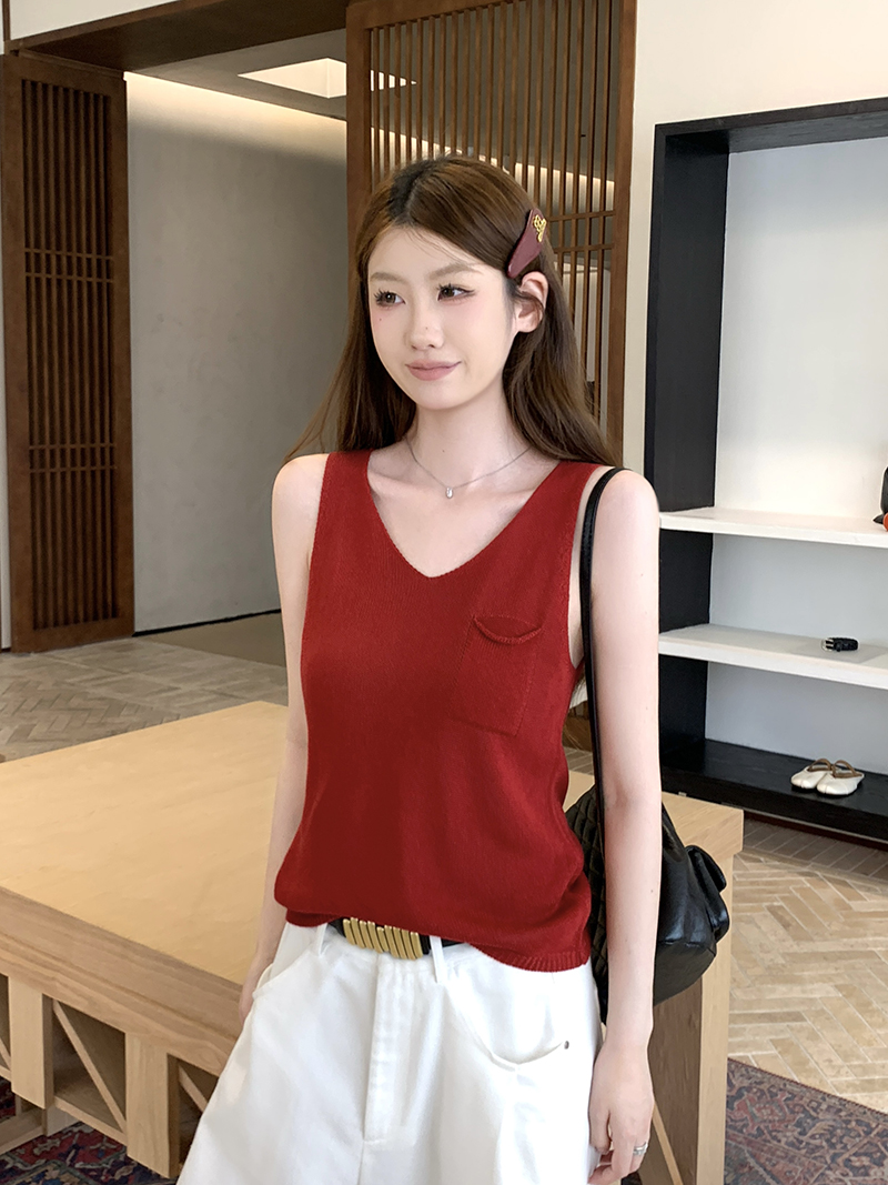 實拍~夏季韓系時尚潮流簡約休閑百搭修身顯瘦針織上衣背心吊帶女