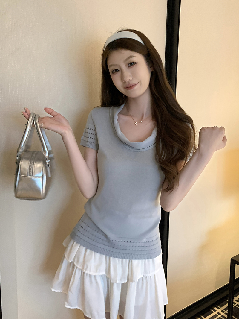 實拍~韓系風格巨好看清新百搭的夏季上衣女