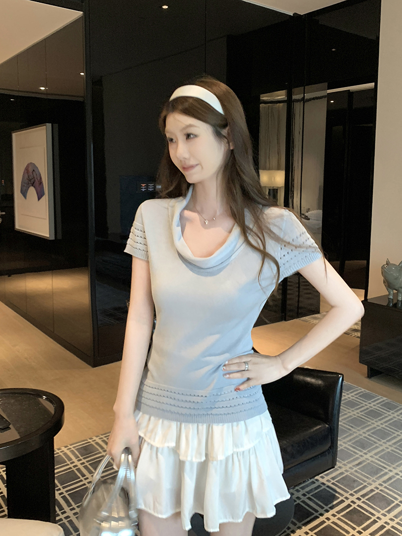 實拍~韓系風格巨好看清新百搭的夏季上衣女