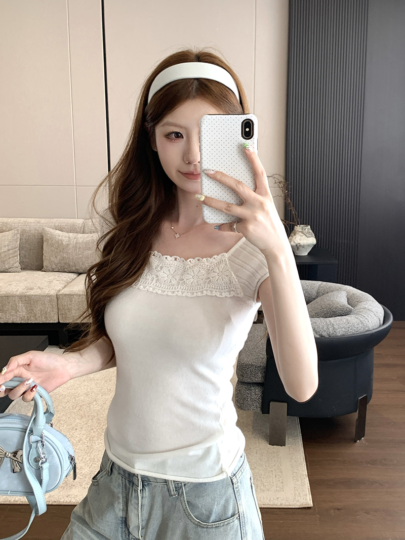 實拍~t恤女2026夏季超火減齡設計感炸街獨特漂亮巨好看正肩小上衣