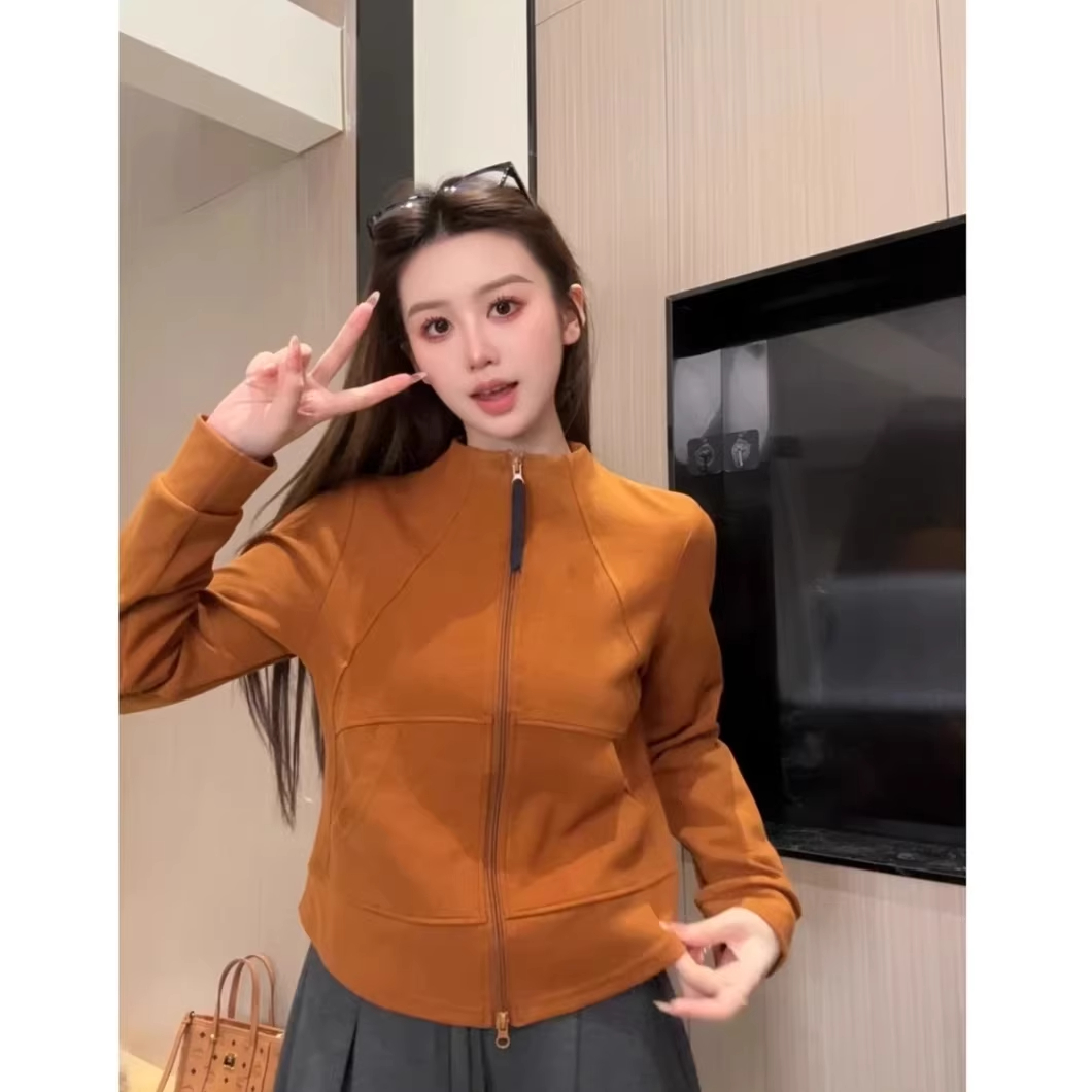 MY17445# 韩版双拉链立领短外套新款宽松显瘦休闲百搭高级感卫衣女裝貨...