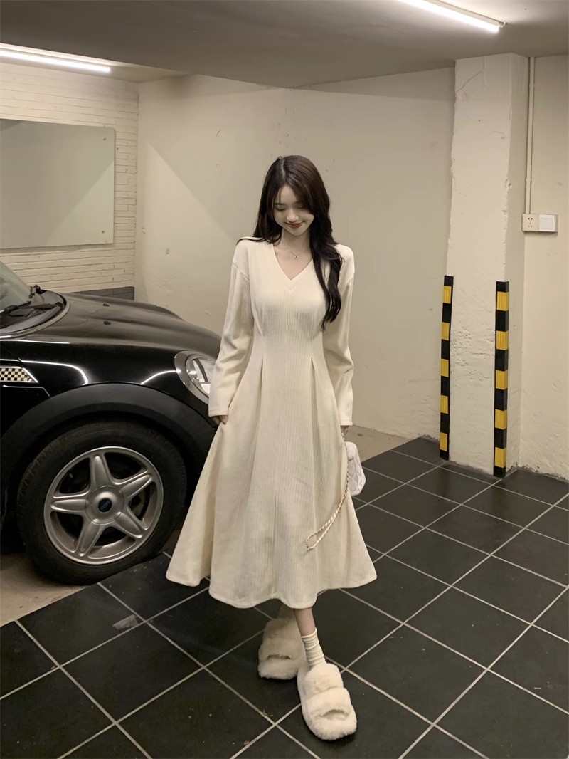 MY14005# 法式连衣裙女新款收腰显瘦复古气质女神范长裙女裝貨源服裝批...