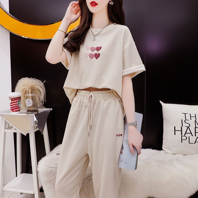 RY1327#  时尚洋气休闲两件套套装女潮夏季新款