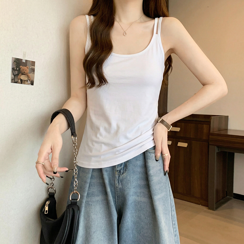 RY738# 大码纯棉设计无袖吊带背心夏季新款胖mm显瘦宽松外穿内搭别致上...
