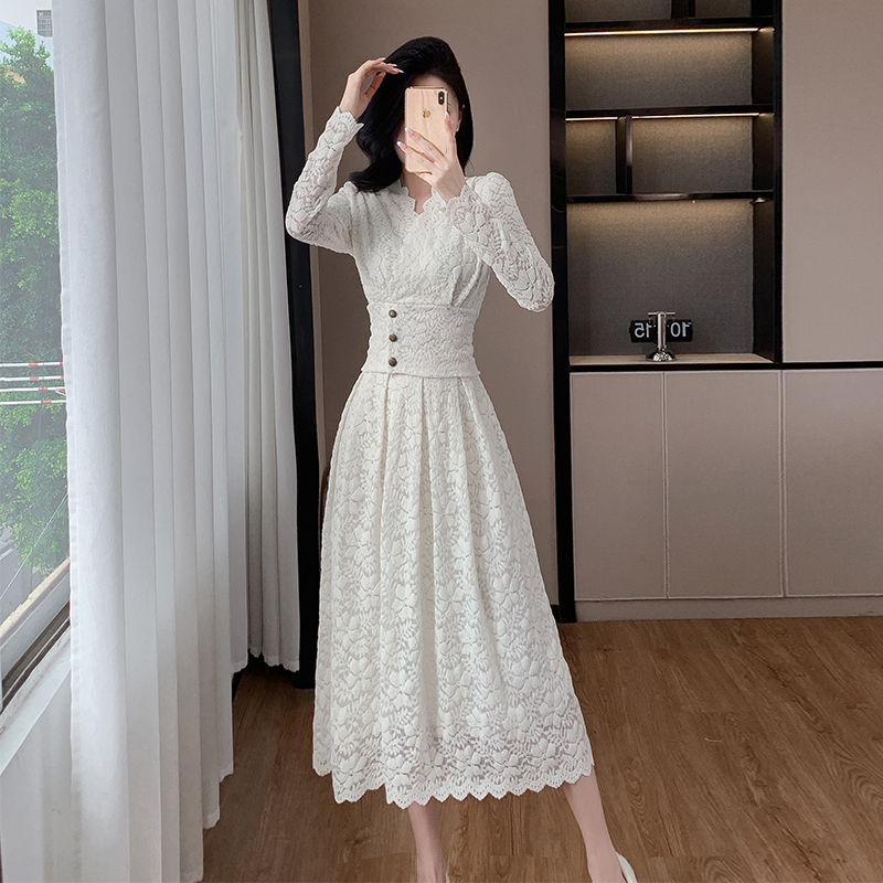 MY16852# 两件套气质御姐性感长款套装裙高级感蕾丝连衣裙女裝貨源服裝...