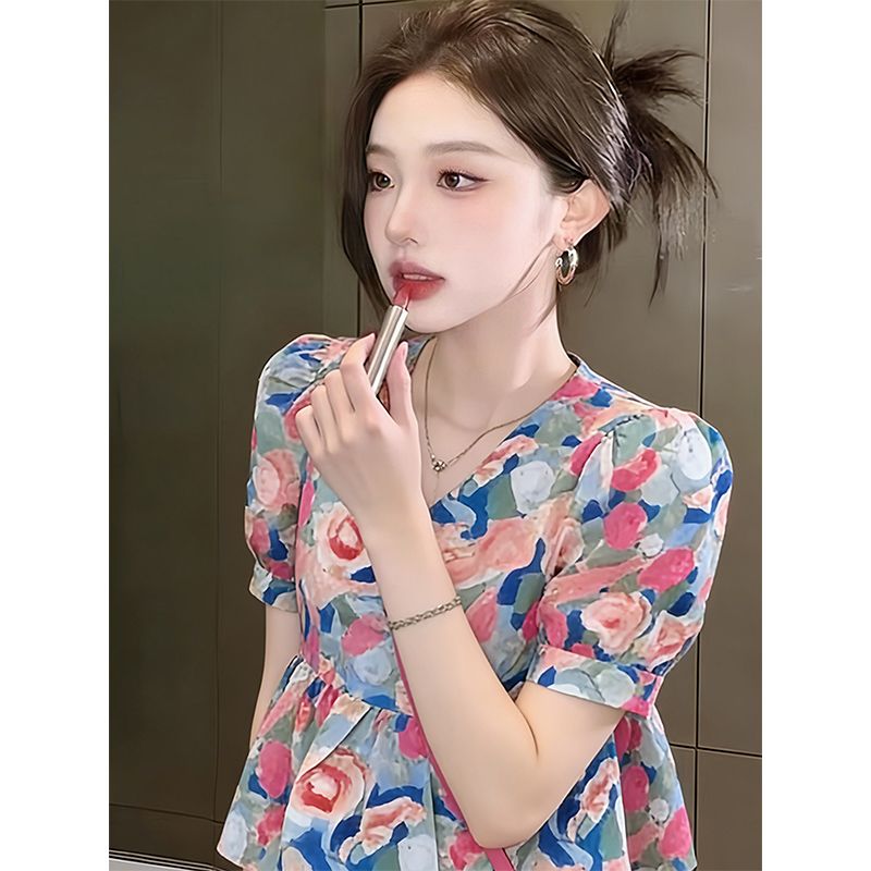 純欲風v領襯衫設計感女2026年新款夏季寬松襯衣獨特別致上衣