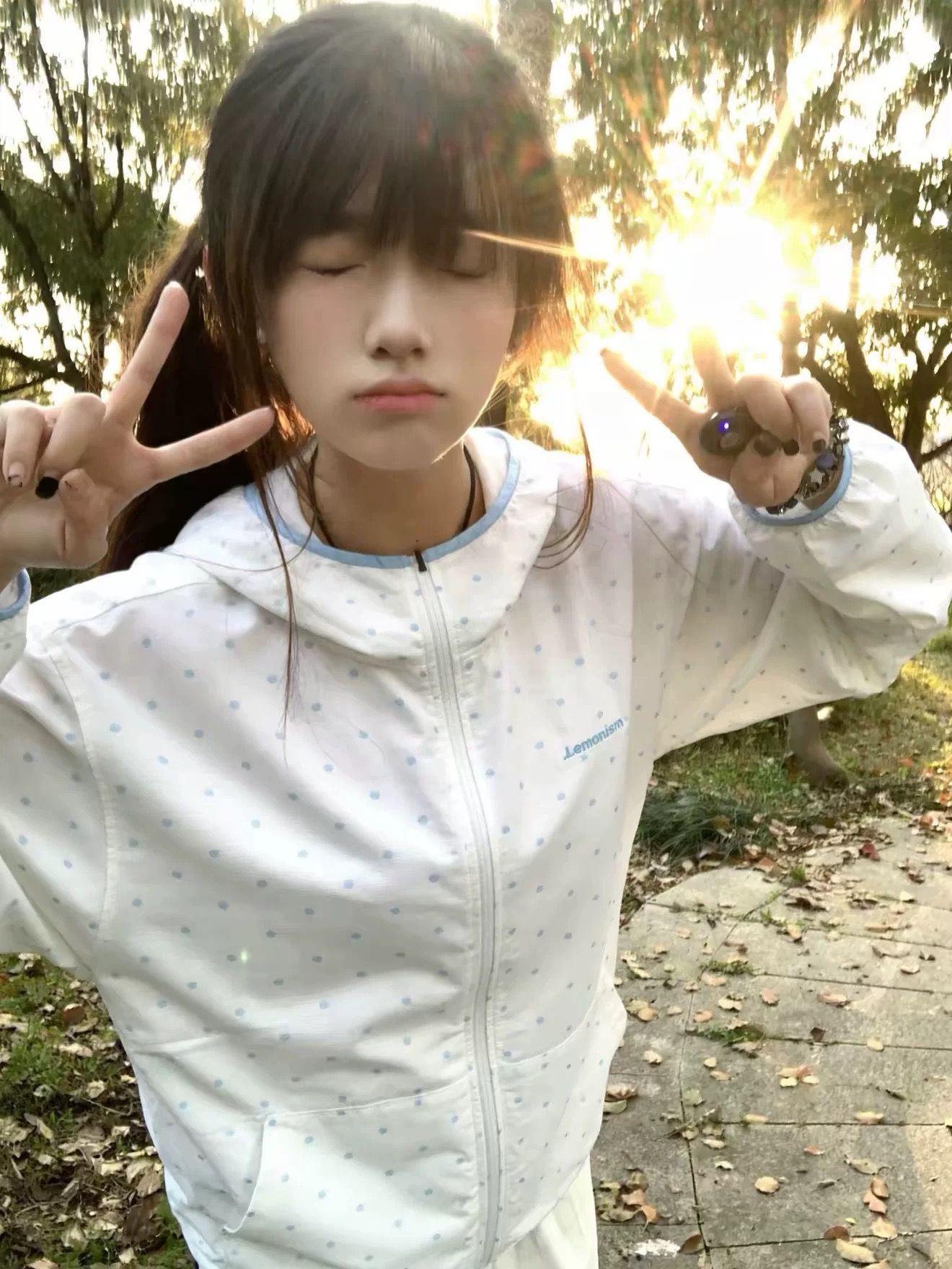 通勤波點連帽防曬衣女夏薄款透氣防紫外線休閑寬松百搭外套