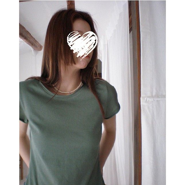 墨綠色修身短袖 T 恤女夏韓系簡約百搭圓領顯瘦基礎款上衣
