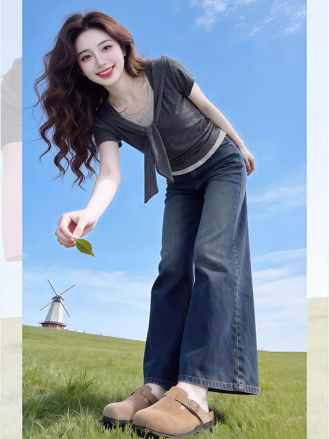 溫柔風假兩件飄帶短袖t恤女夏季新款氣質顯瘦小衫超好看上衣