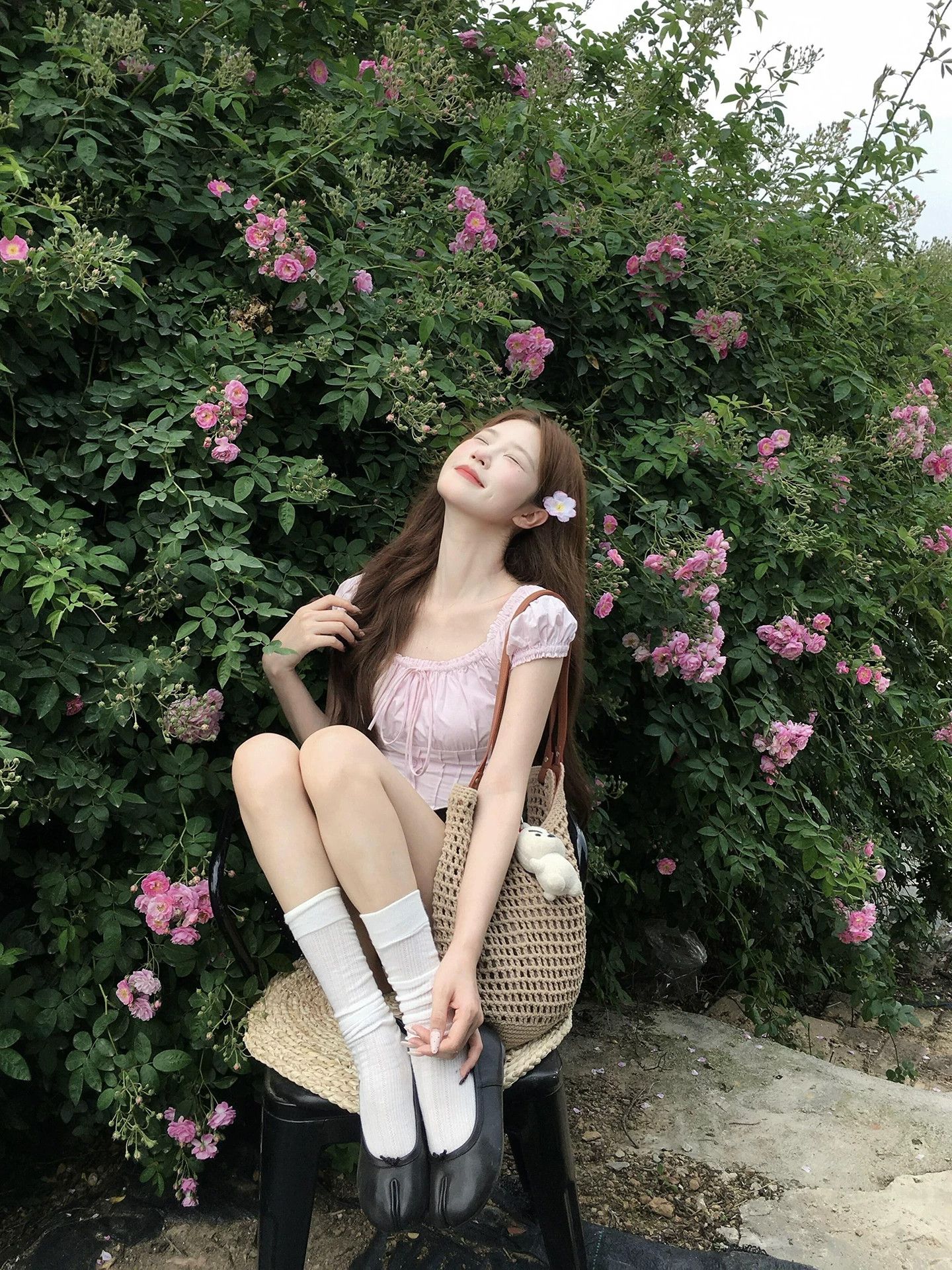 溫柔風方領系帶收腰上衣女夏季修身顯瘦百搭短款 T 恤