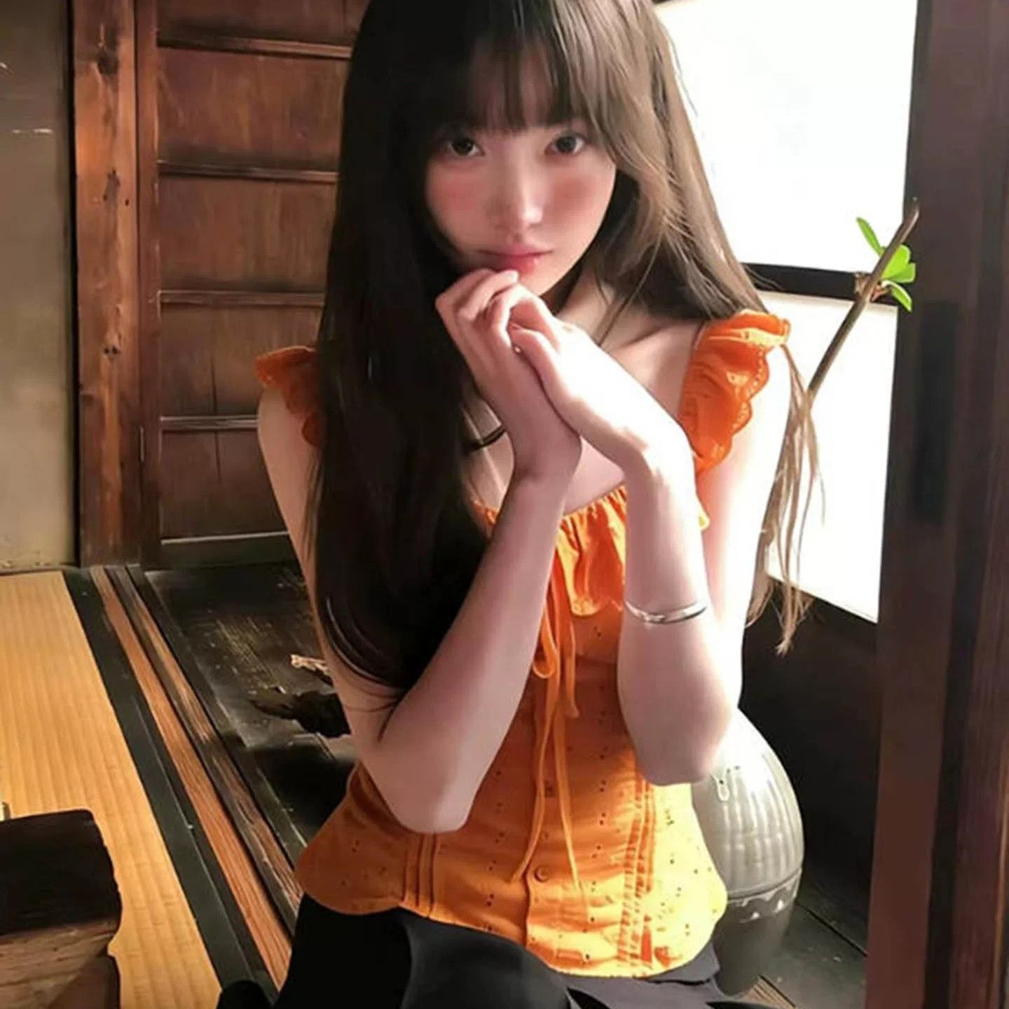 一字肩襯衫女夏季穿搭荷葉領小飛袖襯衣收腰顯瘦多巴胺小上衣