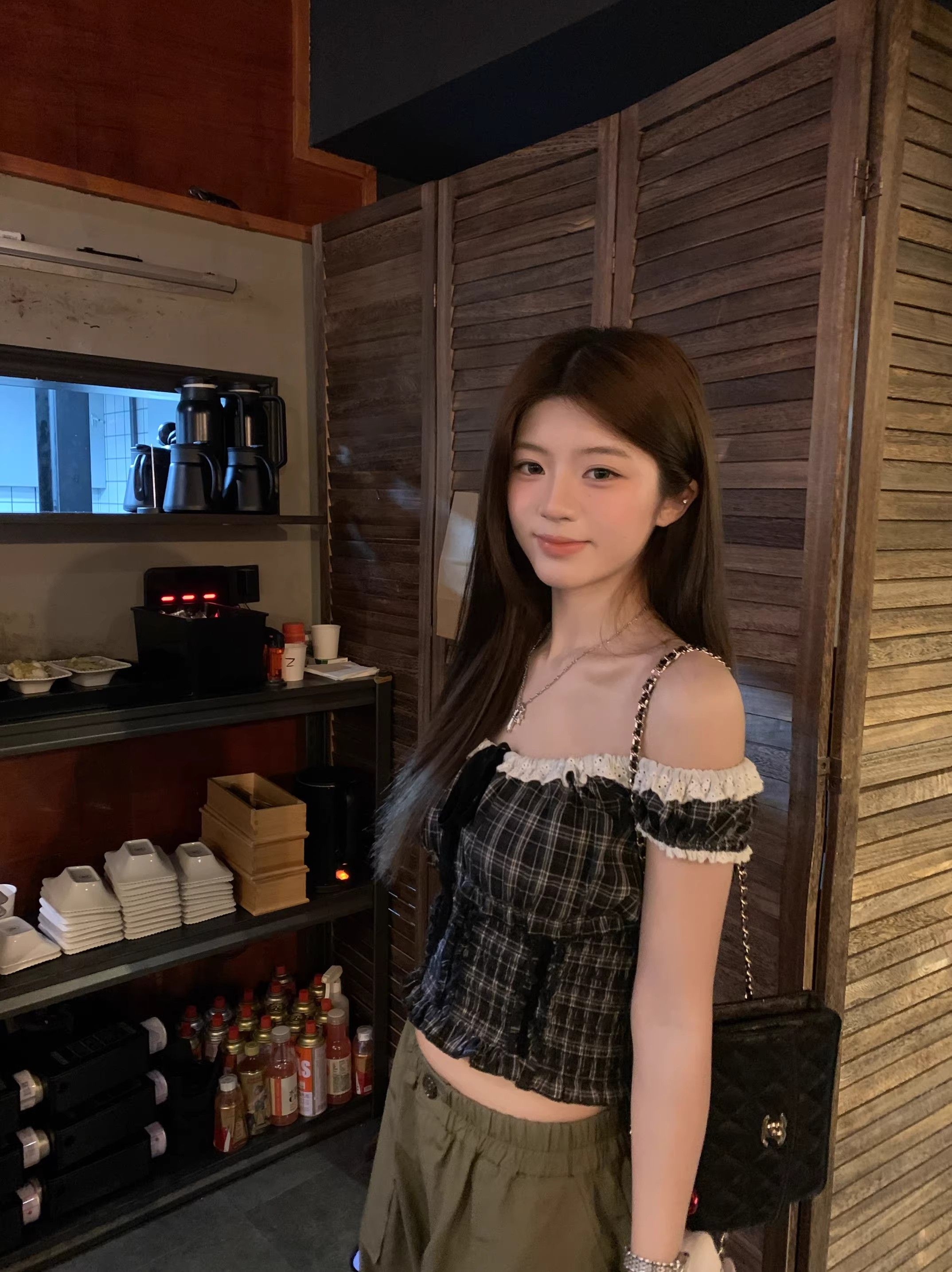 2026夏季甜美風新款八奶同款褶皺拼接無袖吊帶背心兩穿上衣
