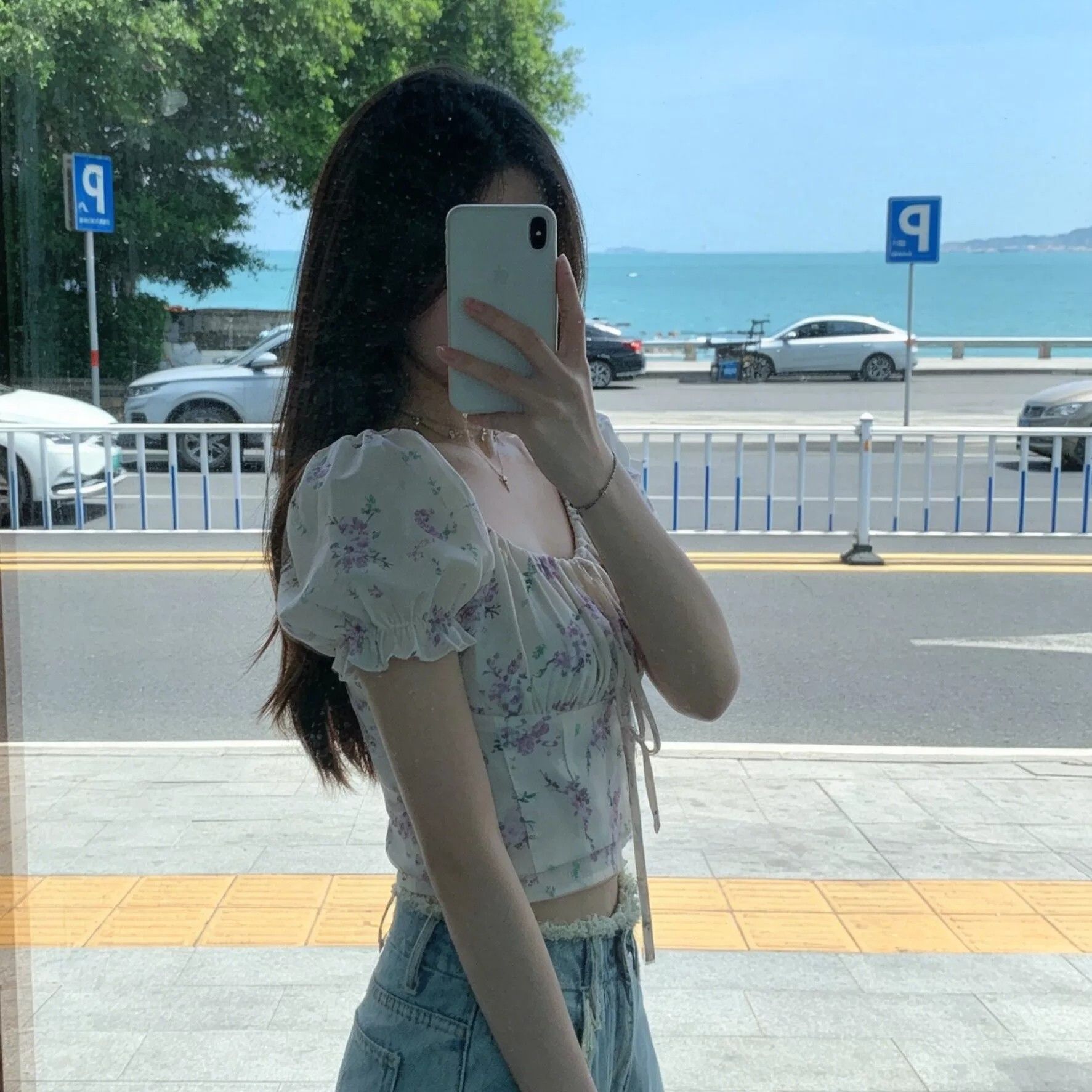 法式系帶泡泡袖碎花上衣女夏日絕美顯瘦溫柔風甜美小衫夏