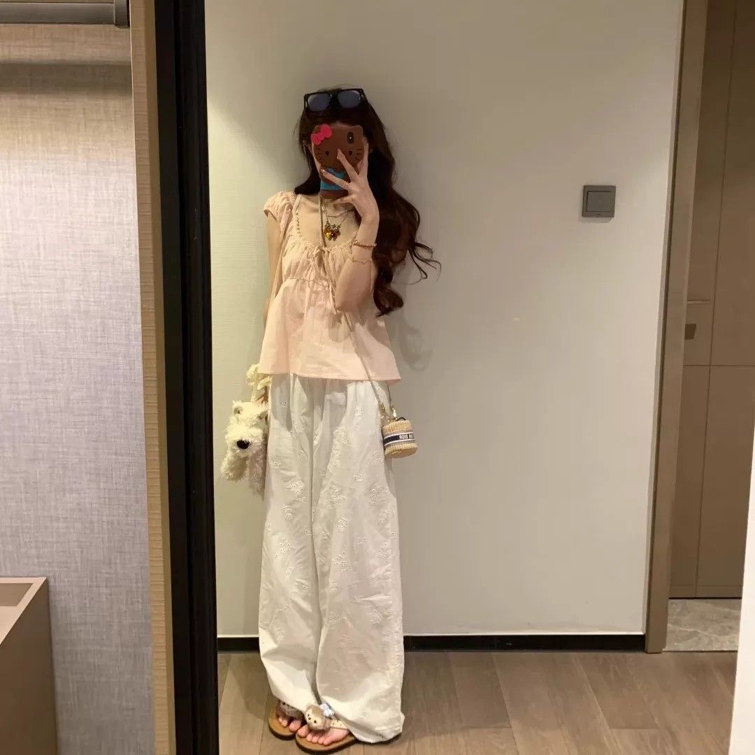 甜辣方領襯衫女夏季2026新款設計感小眾寬松別致無袖上衣