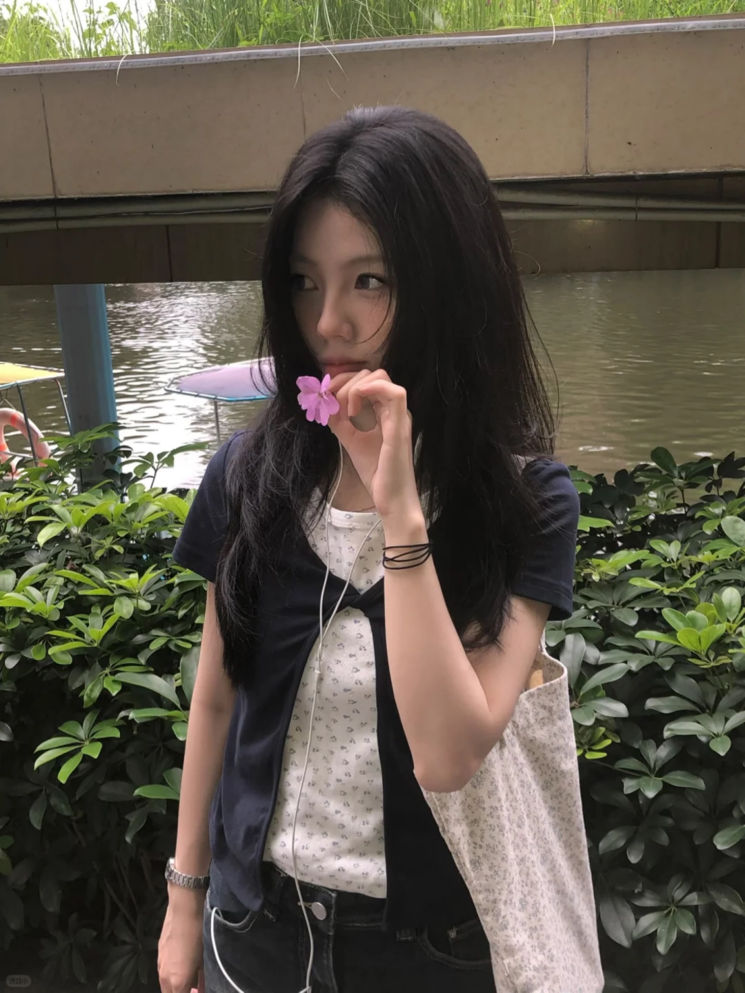 韓系甜美碎花假兩件短袖t恤女夏新款設計感短款修身上衣