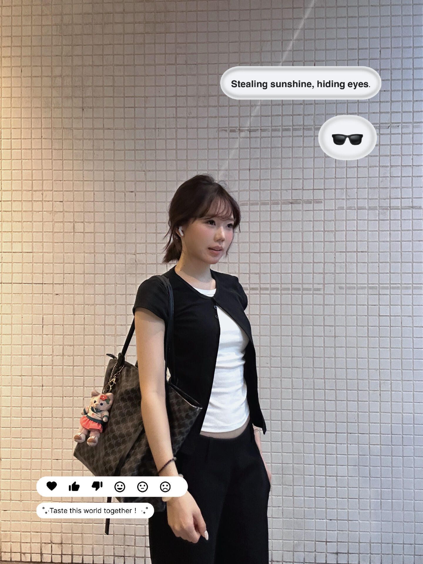 黑白假兩件短袖 T 恤女夏季韓系簡約風開襟紐扣修身短款百搭上衣