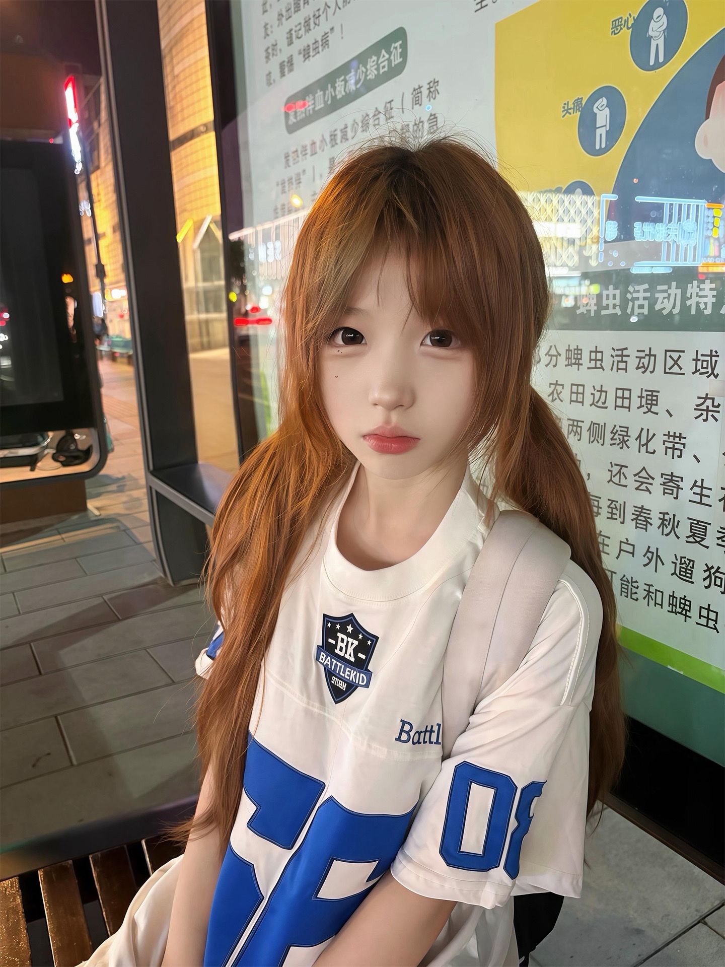 撞色 28 號數字印花短袖 T 恤女美式復古寬松中長款休閑上衣