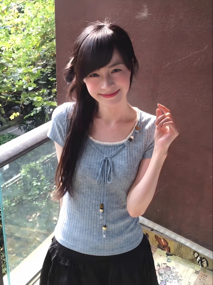 韓系小香風藍色正肩短袖t恤女夏季新款設計感修身上衣