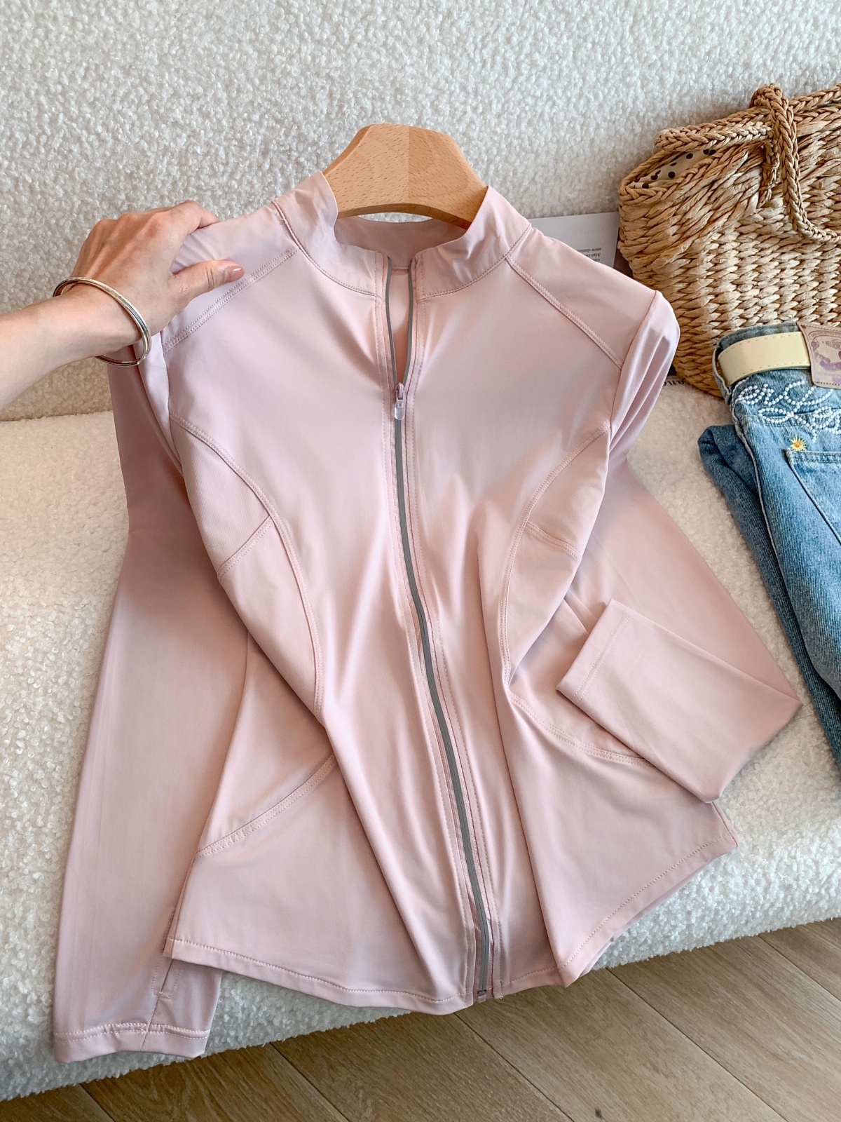 RY3481# 实拍～防晒衣女款夏季2026新款立领防晒服无帽瑜伽外套