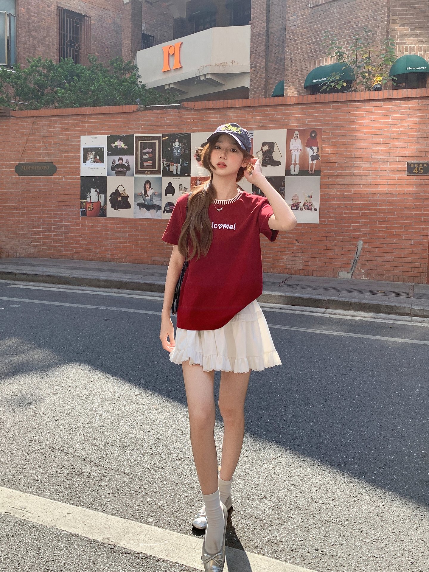 設計感撞色圓領字母刺繡短袖t恤女2026新款寬松顯瘦休閑百搭上衣
