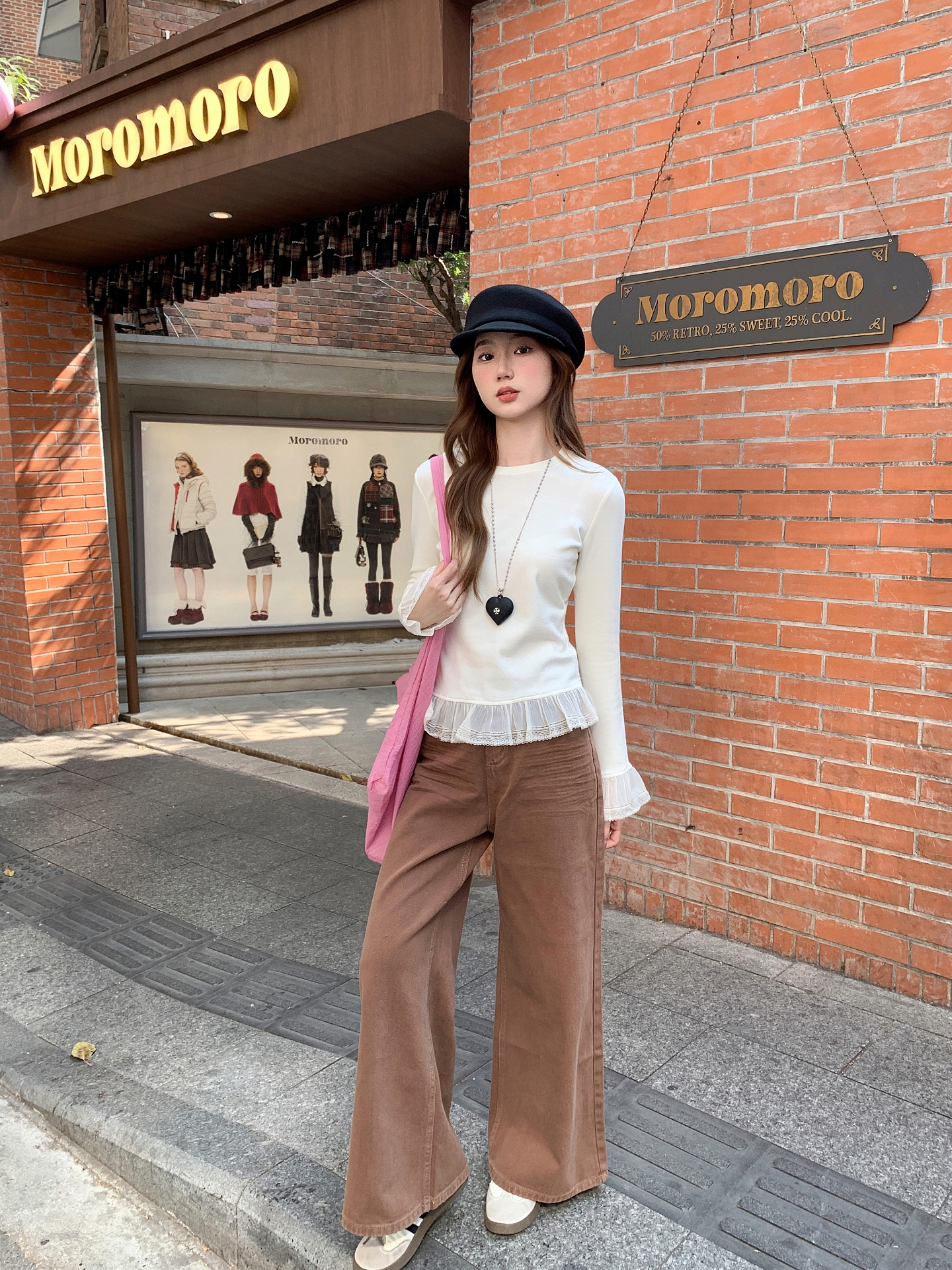 蕾絲花邊拼接長袖t恤女2026早春新款修身顯瘦疊穿百搭打底衫上衣
