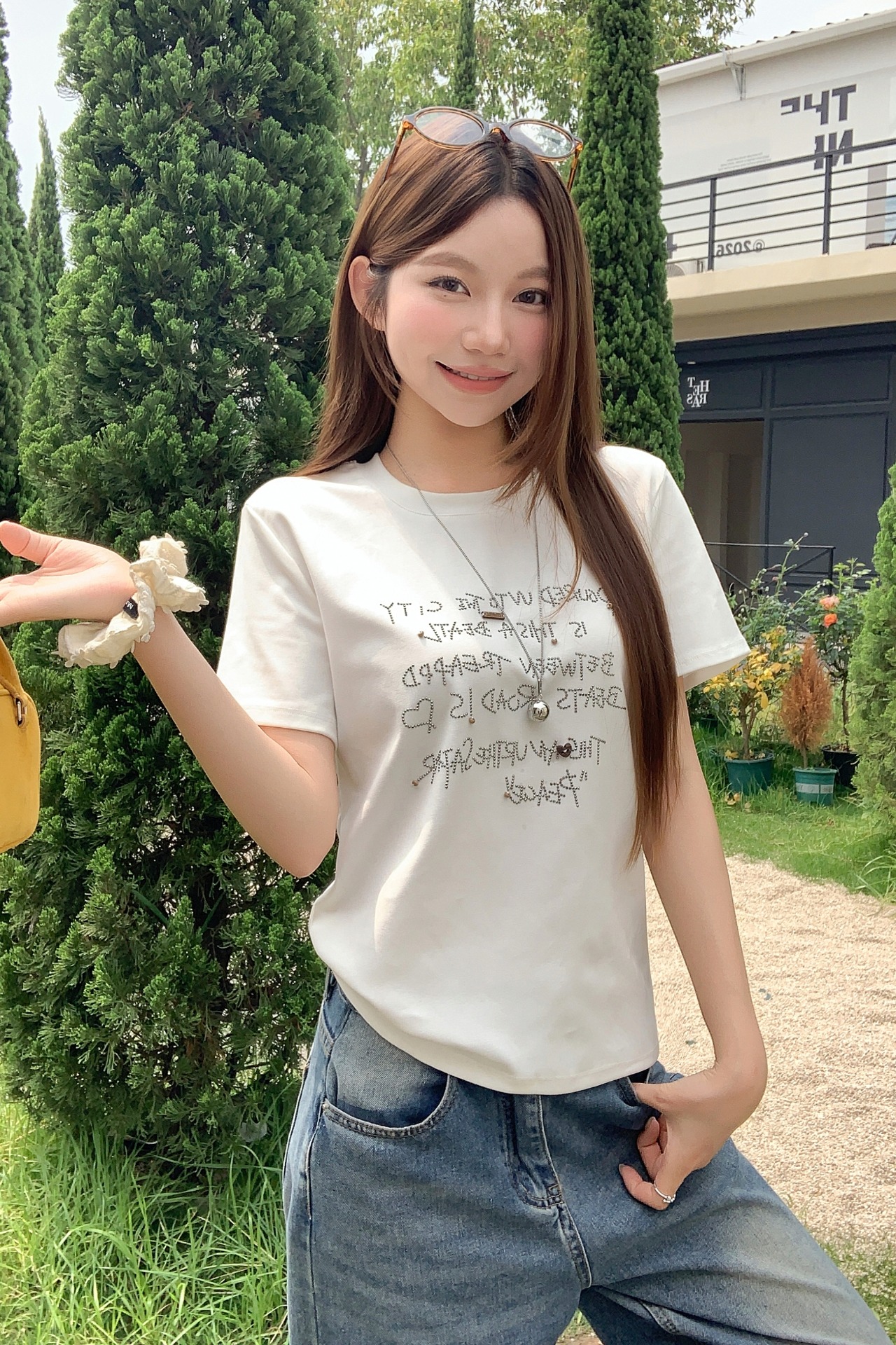 設計感字母燙鉆短袖t恤女夏季新款韓版休閑寬松顯瘦氣質百搭上衣