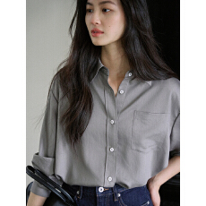 批发TR混纺初秋宽松系带衬衫女秋冬设计感宽松长袖上衣