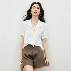 批发白色雪纺衬衫<b class='q'>女士</b>2026新夏季职场通勤正装短袖上衣面试<b class='q'>职业装</b>衬衣