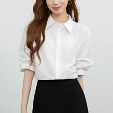 批发白色短袖衬衫<b class='q'>女士</b>2026年新款夏职业面试正装衬衣通勤穿搭内搭上衣