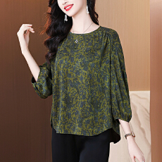 批发品牌真正香云纱上衣女2025春夏新款宽松气质妈妈装真丝<b class='q'>衬衫</b>