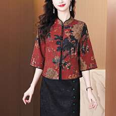 批发品牌真正香云纱上衣女2026春夏新款新中式桑蚕丝真丝<b class='q'>短</b>外套