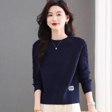 批发短款针织衫女2025秋冬新款洋气上衣<b class='q'>品牌</b><b class='q'>折扣</b>设计感羊毛衫