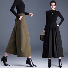 批发实拍羽绒棉阔腿裤 <b class='q'>冬</b><b class='q'>女</b>高腰宽松保暖加厚八分裤羽绒裤