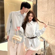 批发2026春季新款时尚衬衫套装裙，女三件套上衣短裙腰带76，男上衣45