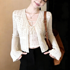 批发已出货实拍2026春夏新款镂空针织衫开衫上衣