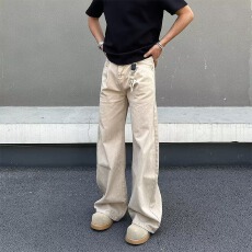 批发时尚潮牌复古cleanfit直筒休闲裤男夏季宽松2025新款百搭工装长裤