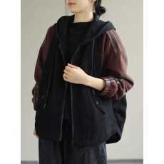 批发2025大码宽松文艺长袖连帽保暖外套秋冬新款撞色拼接<b class='q'>百搭</b>棉衣