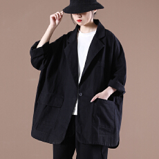 批发春装2026新款女韩版宽松大码文艺一粒纽扣纯色西装外套女
