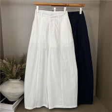 批发韩系高腰弯刀休闲<b class='q'>裤</b>女春夏2026<b class='q'>新款</b>小个子显瘦百搭慵懒白色阔腿<b class='q'>裤</b>