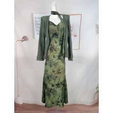 批发Xxiiuu9月8日20点上新青雾漫林 鱼尾吊带<b class='q'>裙</b>女气质连衣<b class='q'>裙</b>长<b class='q'>裙</b>
