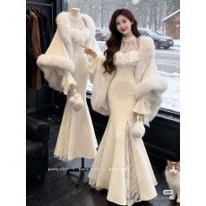 批发SISI JIANG“纱绘子小姐”法式气质时尚蕾丝花边收腰显瘦<b class='q'>连衣裙</b>