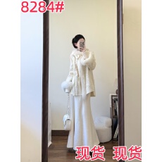 批发杜屁屁桃原创江南初雪冬新中式国风100%羊毛狐狸毛领毛呢外套