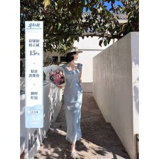 批发蕾英俊【星辰露娜】法式轻奢缎面网纱<b class='q'>钉珠</b><b class='q'>连衣裙</b>女夏修身显瘦长裙