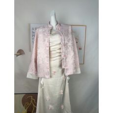 批发婷婷桃溪春色新中式炒色国风提花外套女2026春季新款印花上衣