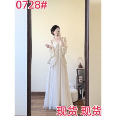 批发金玉浮图春装复古提花宽松<b class='q'>蝙蝠</b>袖假两件长袖连衣长裙