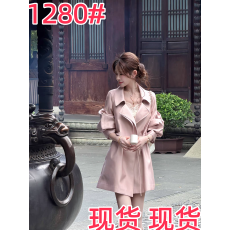 批发早寻婷婷主角•珠粉烟岚新中式珍珠系带短<b class='q'>风衣</b>早秋T626T1